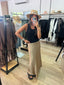STRAIGHT MIDI SATIN SKIRT