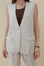 NO SLEEVES LINEN BLAZER