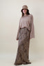 LEOPARD MAXI SATIN SKIRT