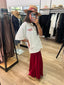 STRAIGHT MIDI SATIN SKIRT