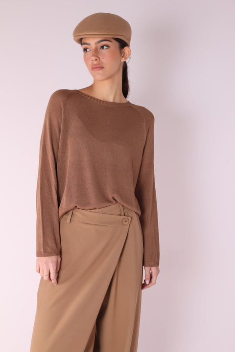 TOP VISCOSE MANCHES LONGUES COL ROND