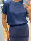 ROUND DETAIL SATIN TOP