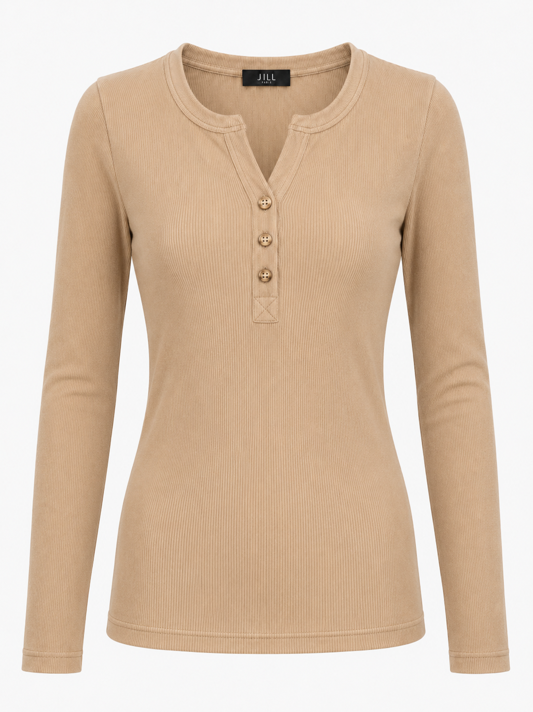BUTTONS NECK LONG TOP