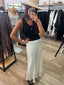 STRAIGHT MIDI SATIN SKIRT