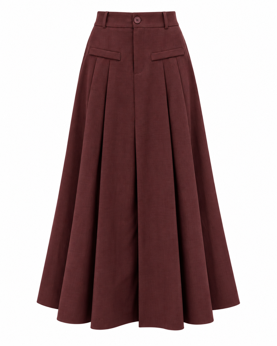 PLISS SKIRT WITH FRONT POCKET