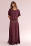 V SHORT SLEEVES SATIN DRESS