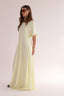 V SHORT SLEEVES SATIN DRESS