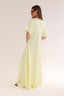 V SHORT SLEEVES SATIN DRESS