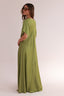 V SHORT SLEEVES SATIN DRESS