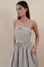 STRIPED STREPLESS DRESS