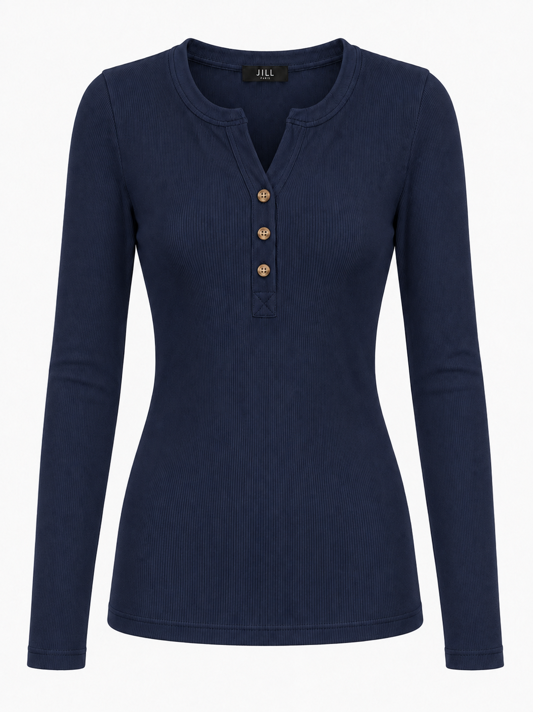BUTTONS NECK LONG TOP