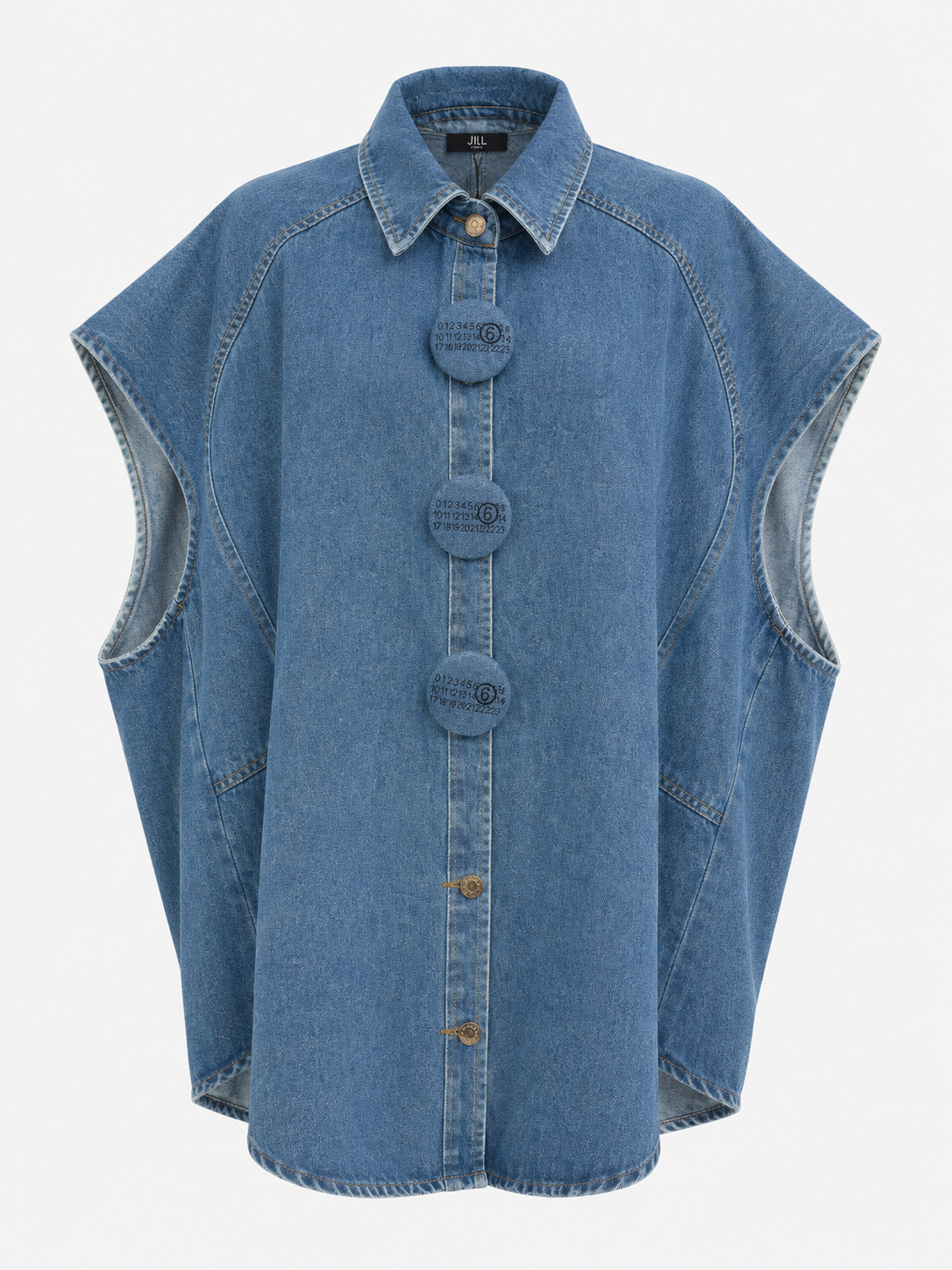 VESTE EN JEAN À GROS BOUTONS