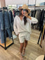 STRIPED LINEN SHORT