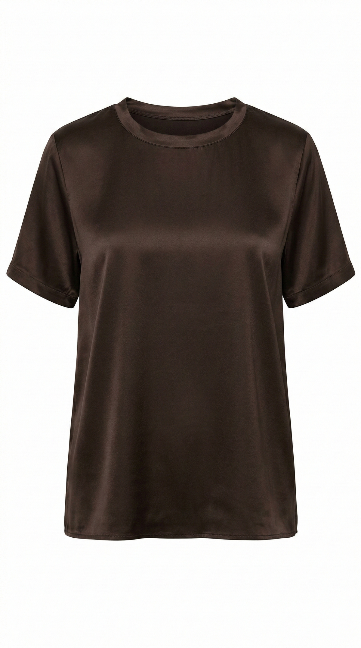 TOP SATIN COL ROND