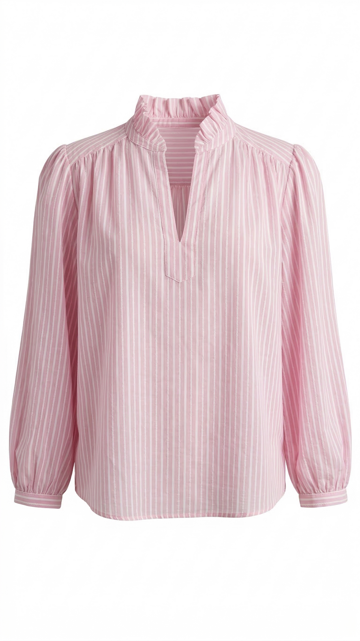 CHEMISE RAYÉE COL TRAVAILLÉ
