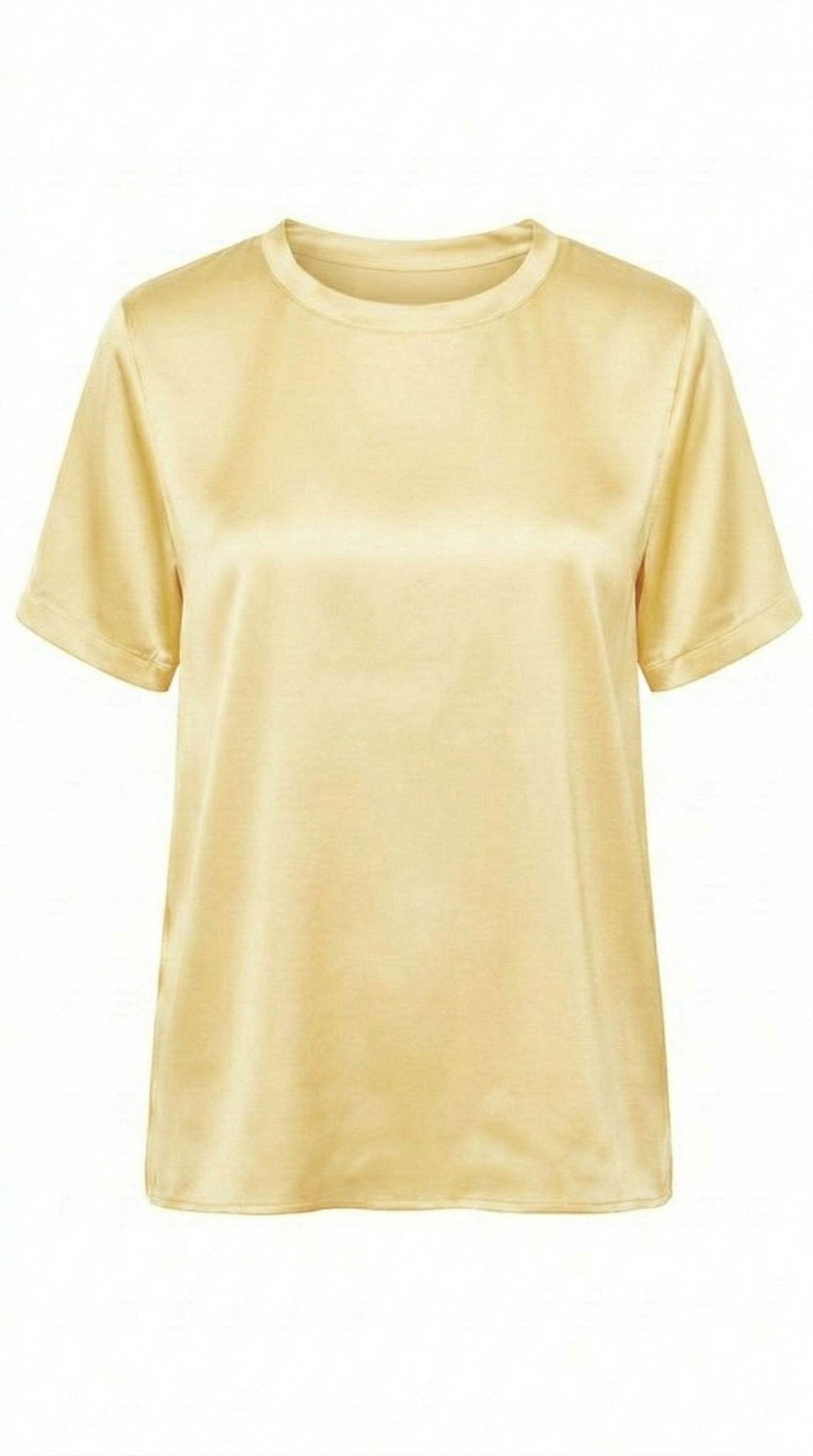 TOP SATIN COL ROND