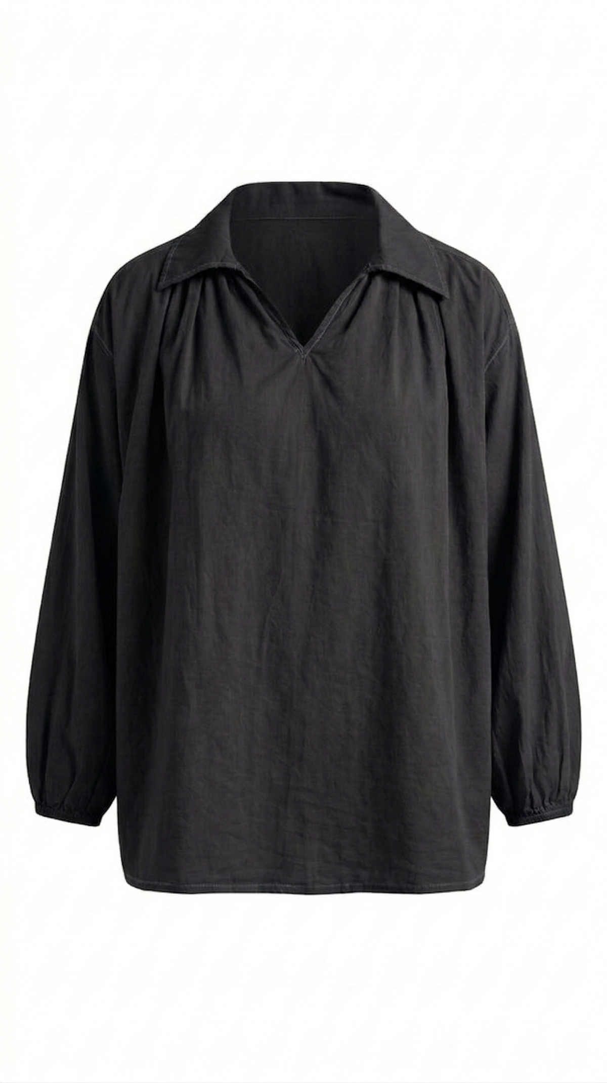 BLOUSE COTON COL OUVERT