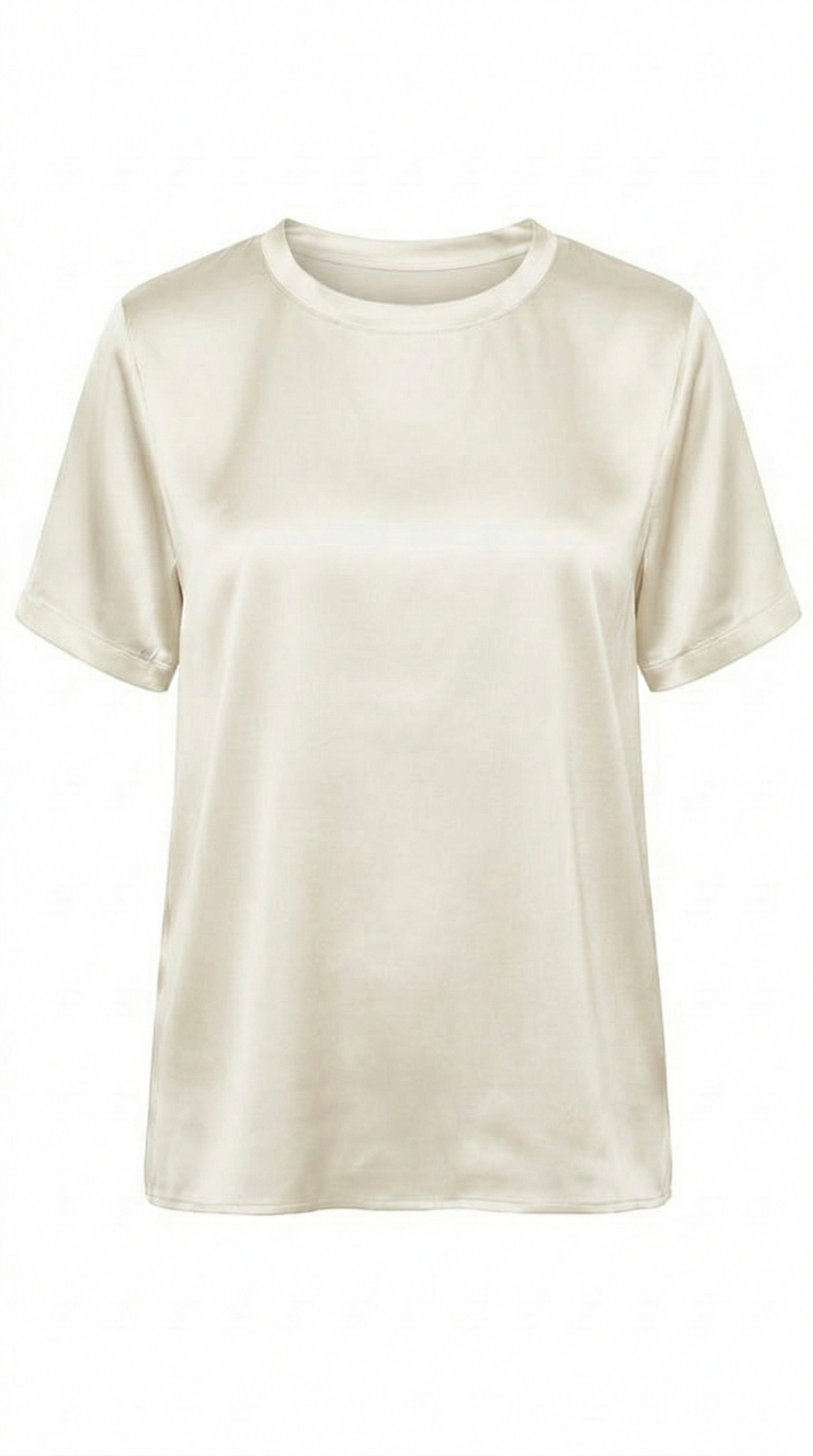 TOP SATIN COL ROND