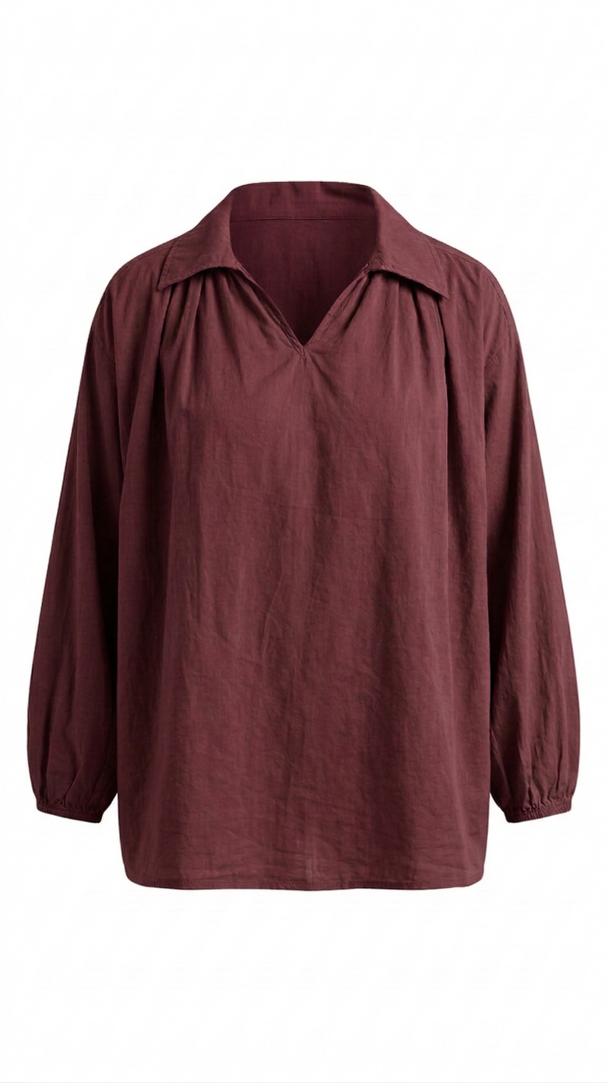 BLOUSE COTON COL OUVERT