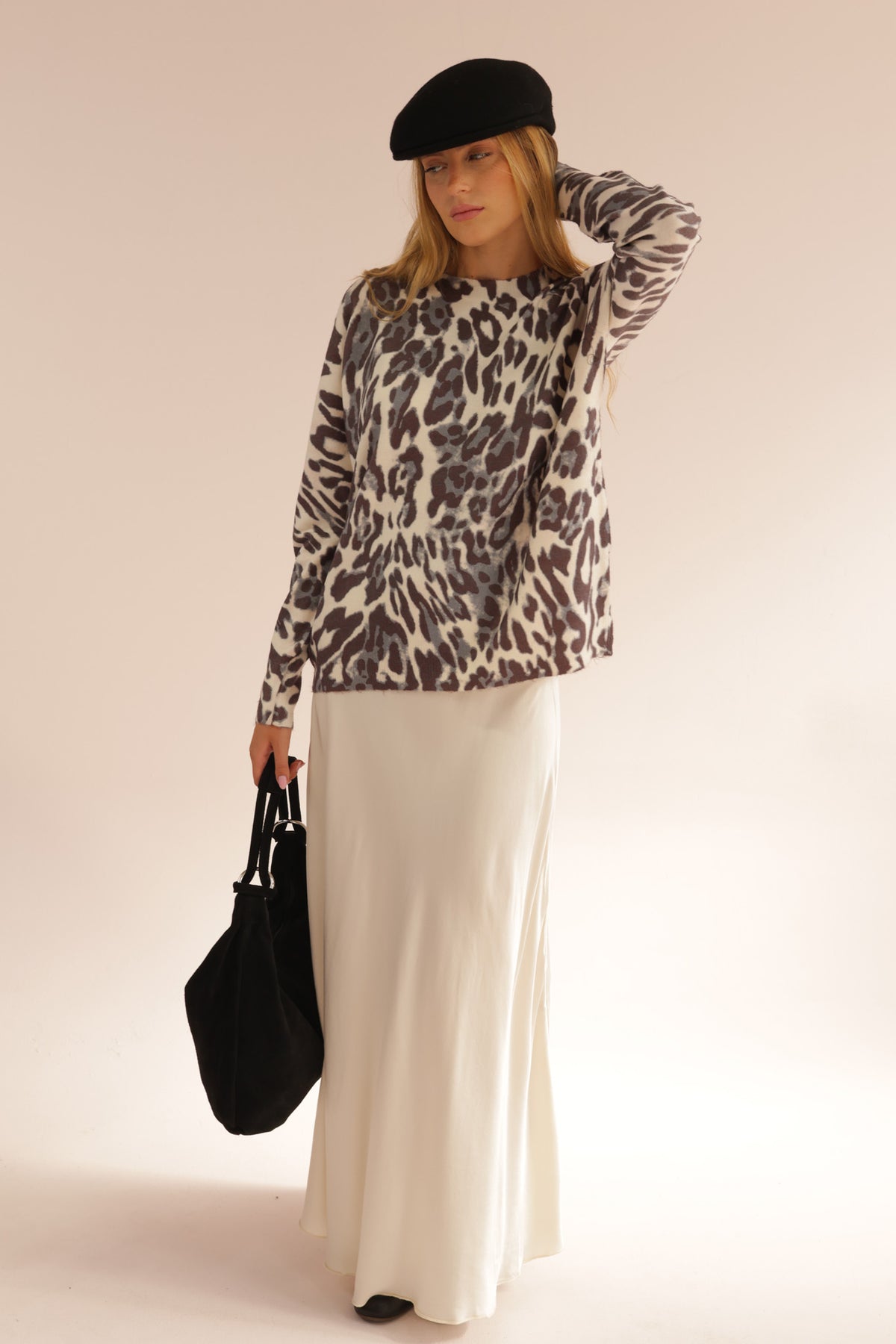 JUPE LONGUE SATIN DROITE