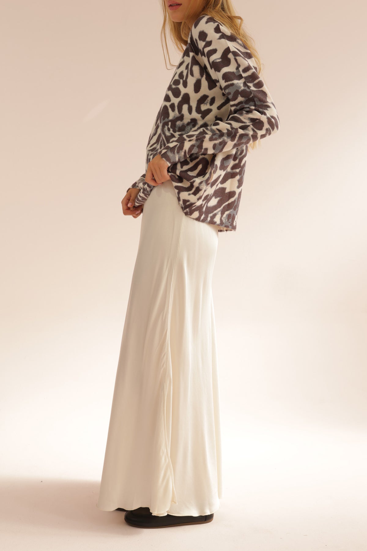JUPE LONGUE SATIN DROITE