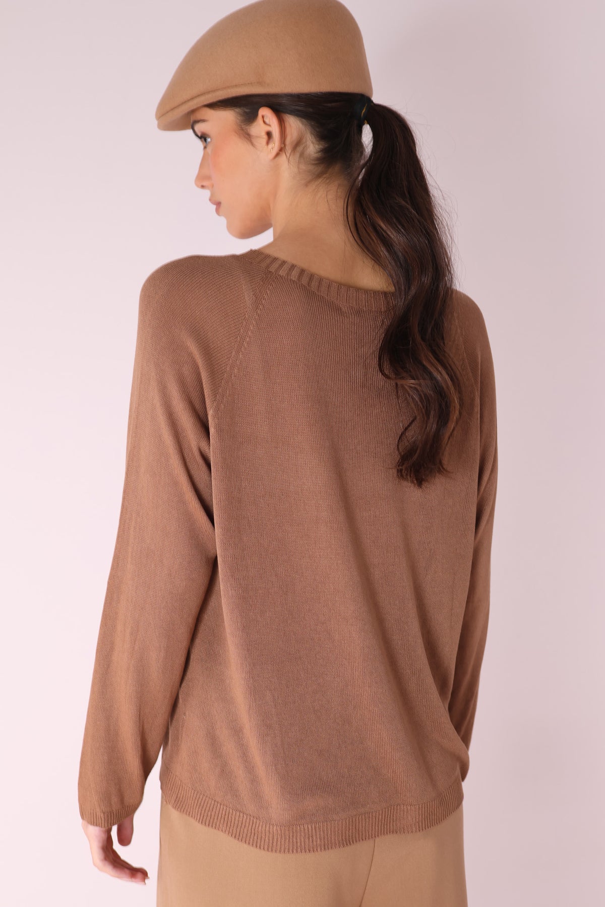 TOP VISCOSE MANCHES LONGUES COL ROND