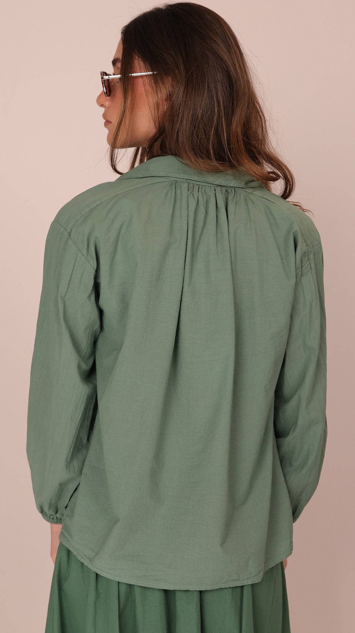 BLOUSE COTON COL OUVERT
