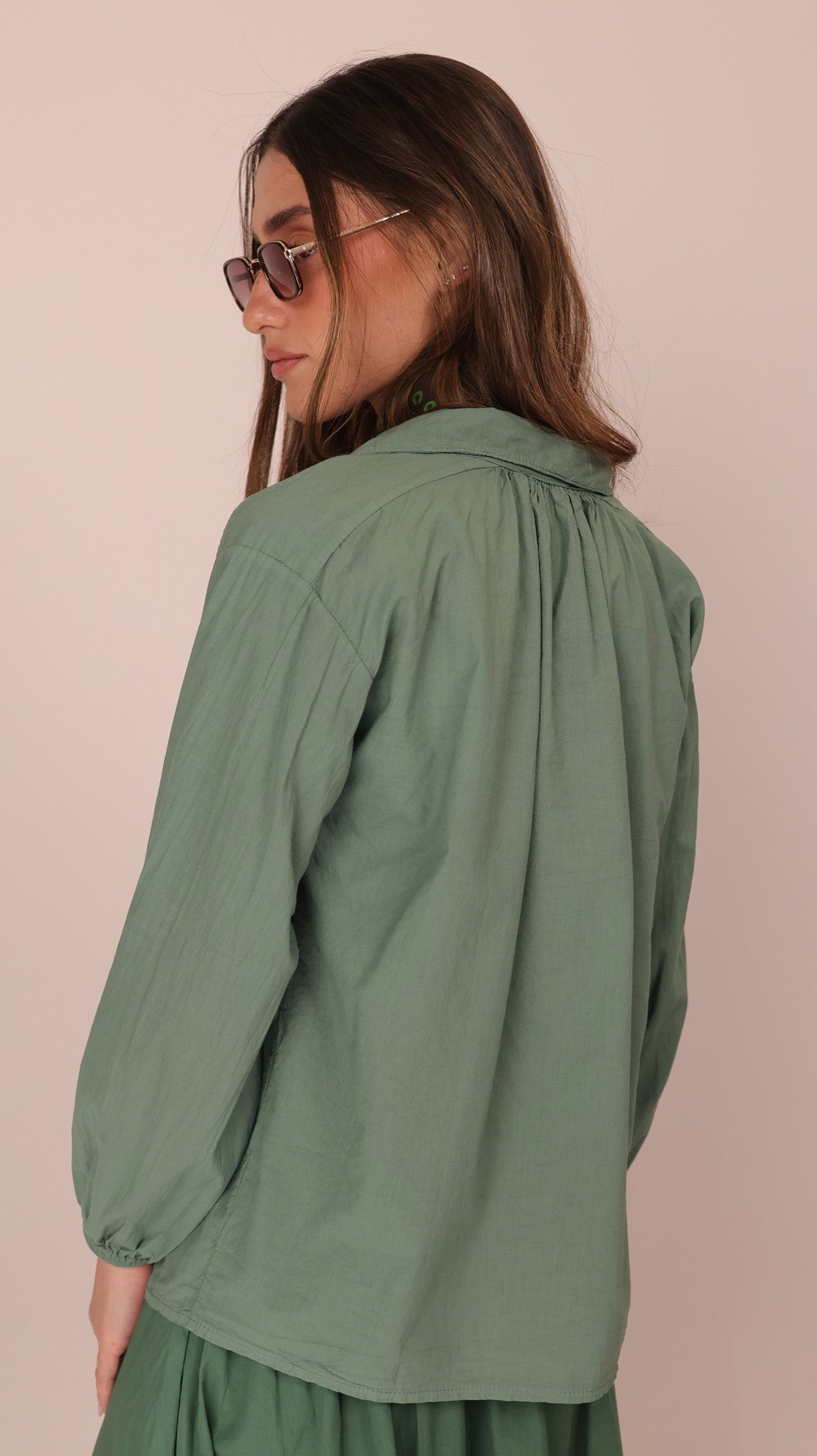 BLOUSE COTON COL OUVERT