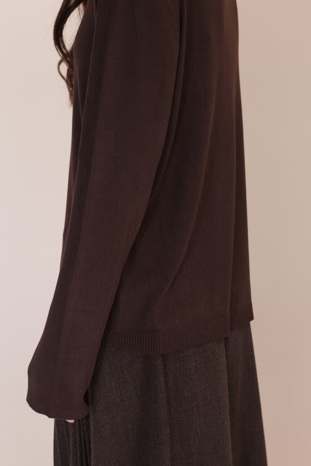 TOP VISCOSE MANCHES LONGUES COL V