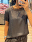 ROUND DETAIL SATIN TOP