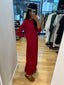 3/4 SLEEVES SATIN DRESS