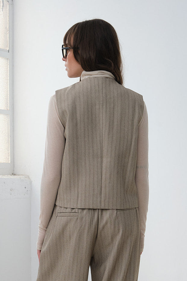 BLAZER SANS MANCHES À RAYURES