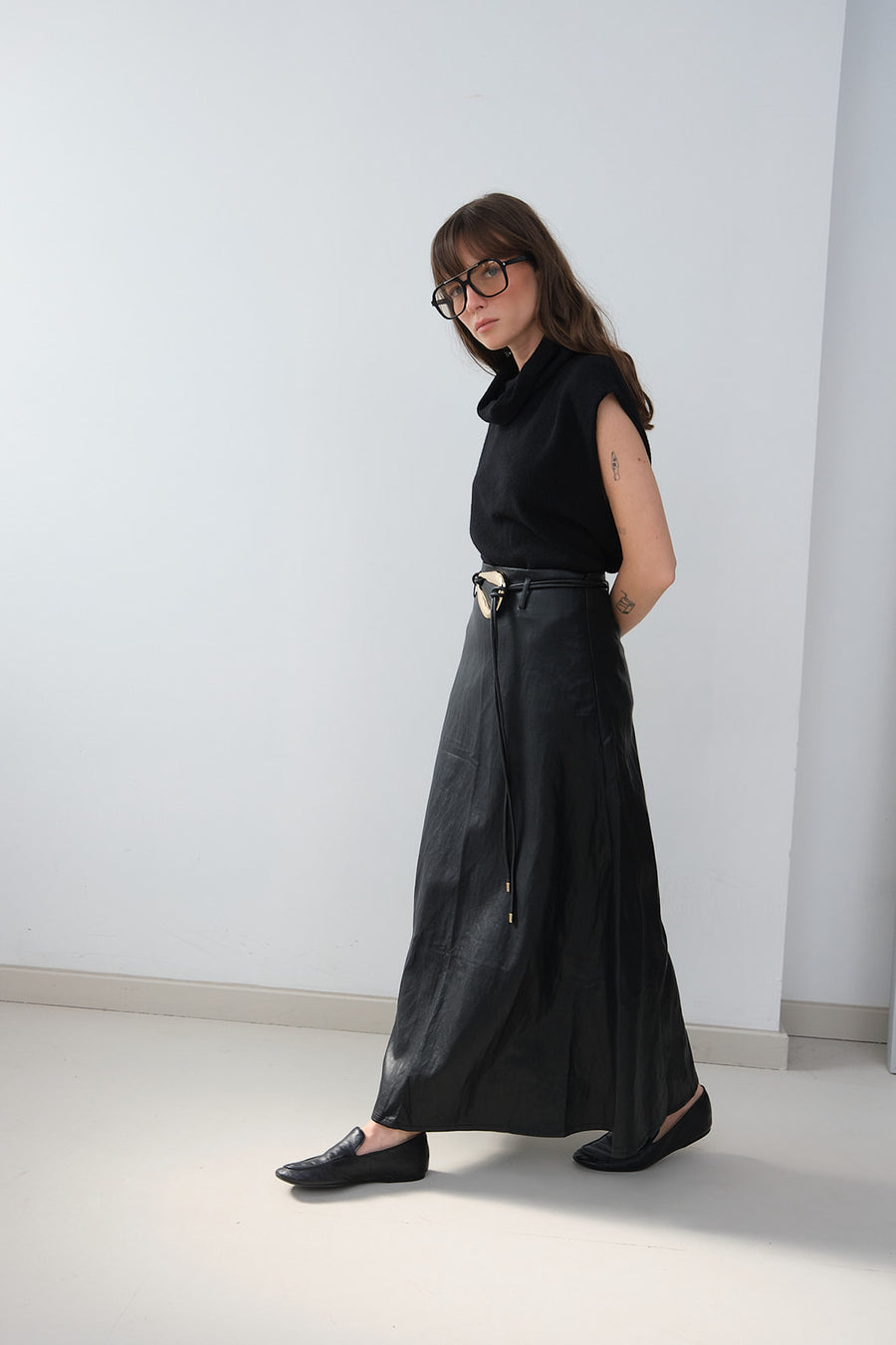 JUPE EN SIMILI CUIR