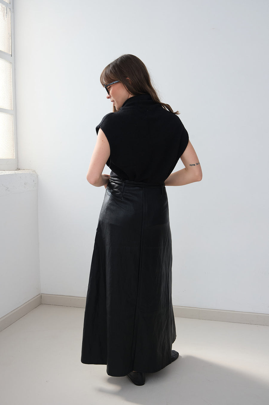JUPE EN SIMILI CUIR