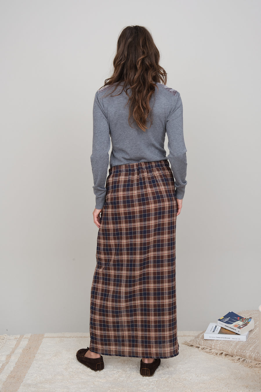 CHECKED THIN SKIRT