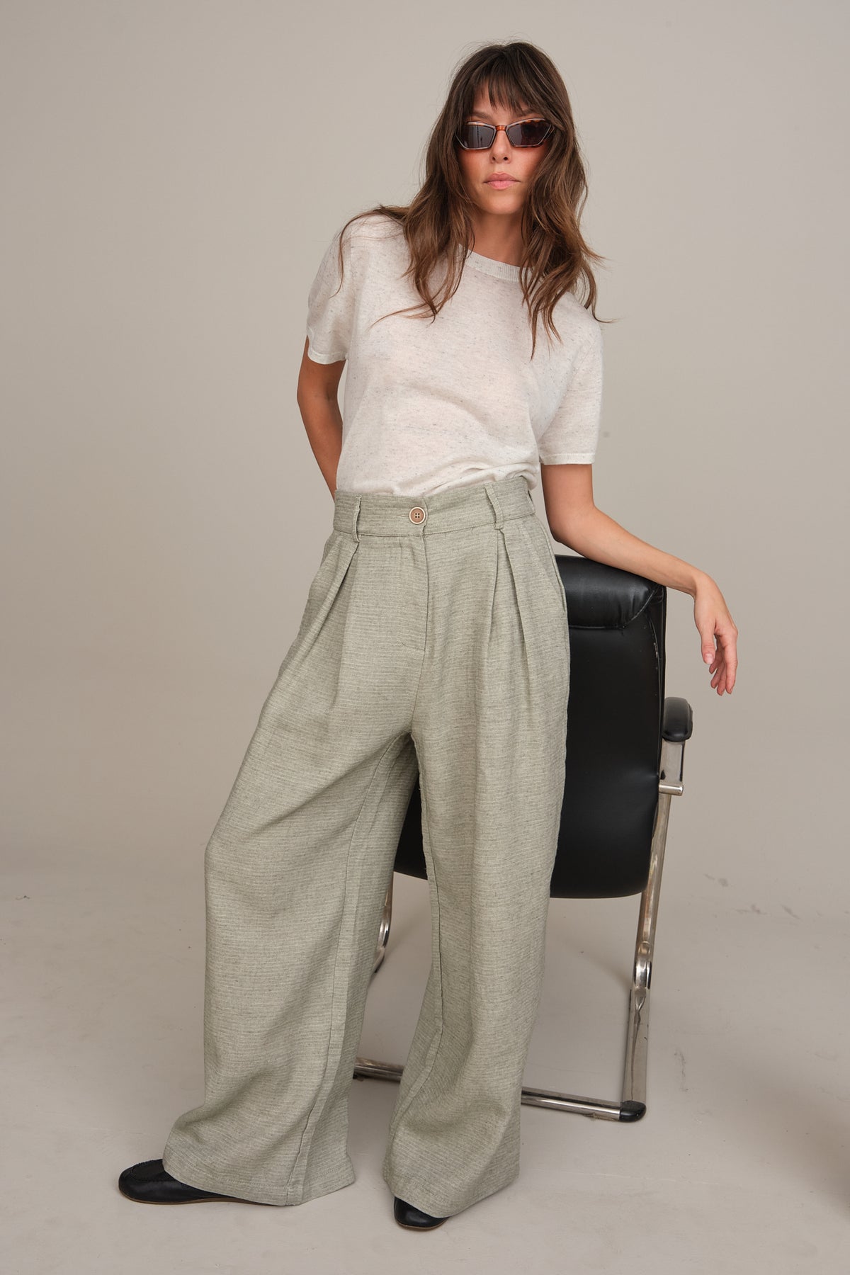 LINEN SUIT PANTS