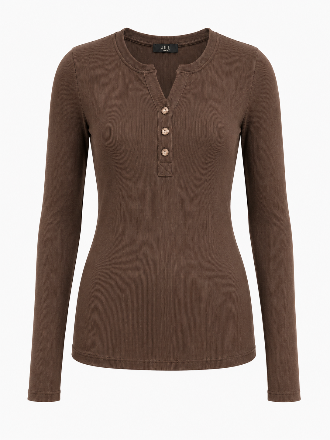 BUTTONS NECK LONG TOP